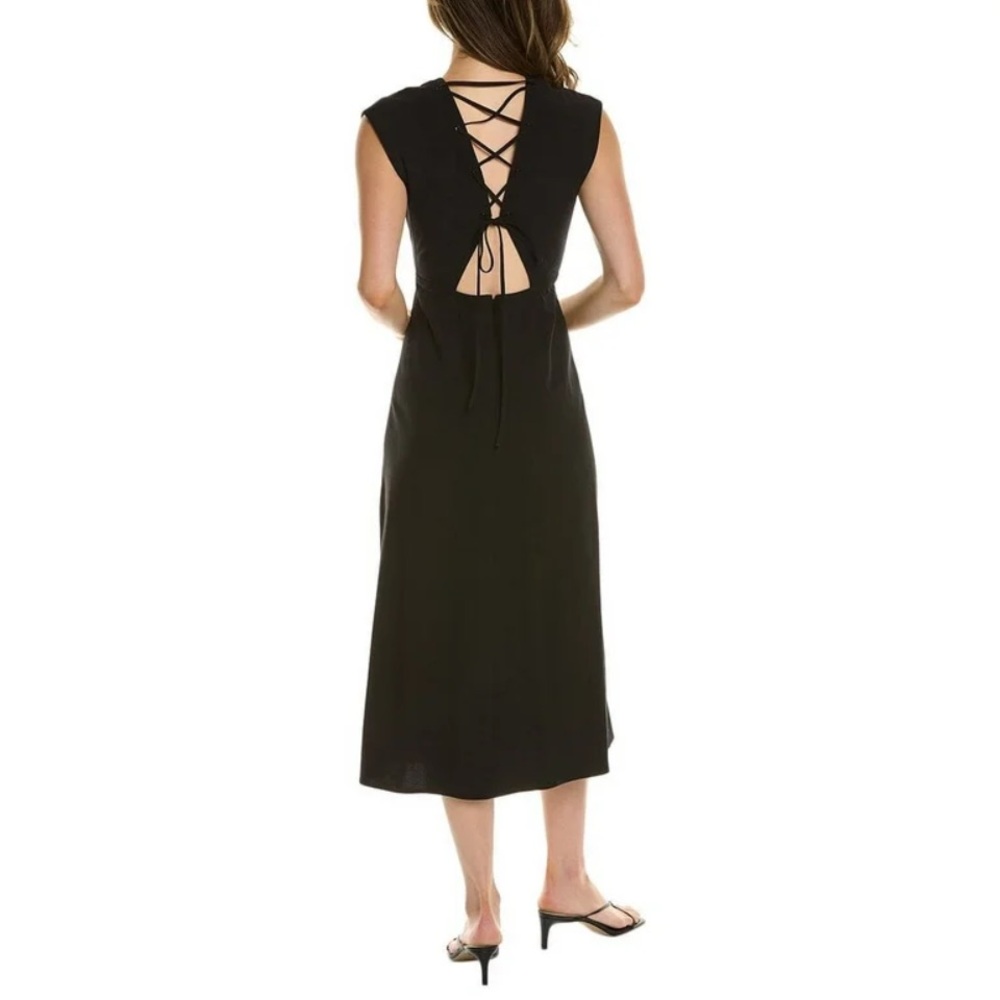 A.L.C. Black Lace-Up Back Midi Dress size 6